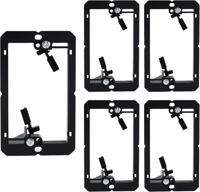 MadYiboshi 5 PCS Low Voltage Mounting Bracket, Ideal for Single Gang Wall Plate, HDMI, Telephone Wires, Network Cables, Coaxial and Speaker Cables, (Black) - Image 1
